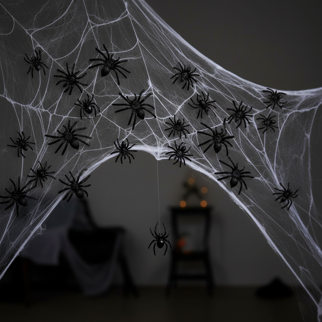 40PCS Realistic Black Plastic Spiders | Halloween Scary Prank & Decoration Props