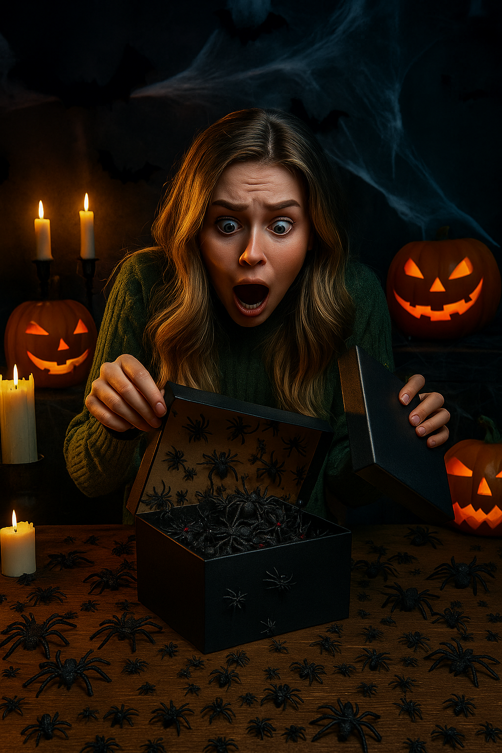 40PCS Realistic Black Plastic Spiders | Halloween Scary Prank & Decoration Props