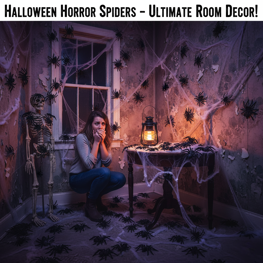 40PCS Realistic Black Plastic Spiders | Halloween Scary Prank & Decoration Props