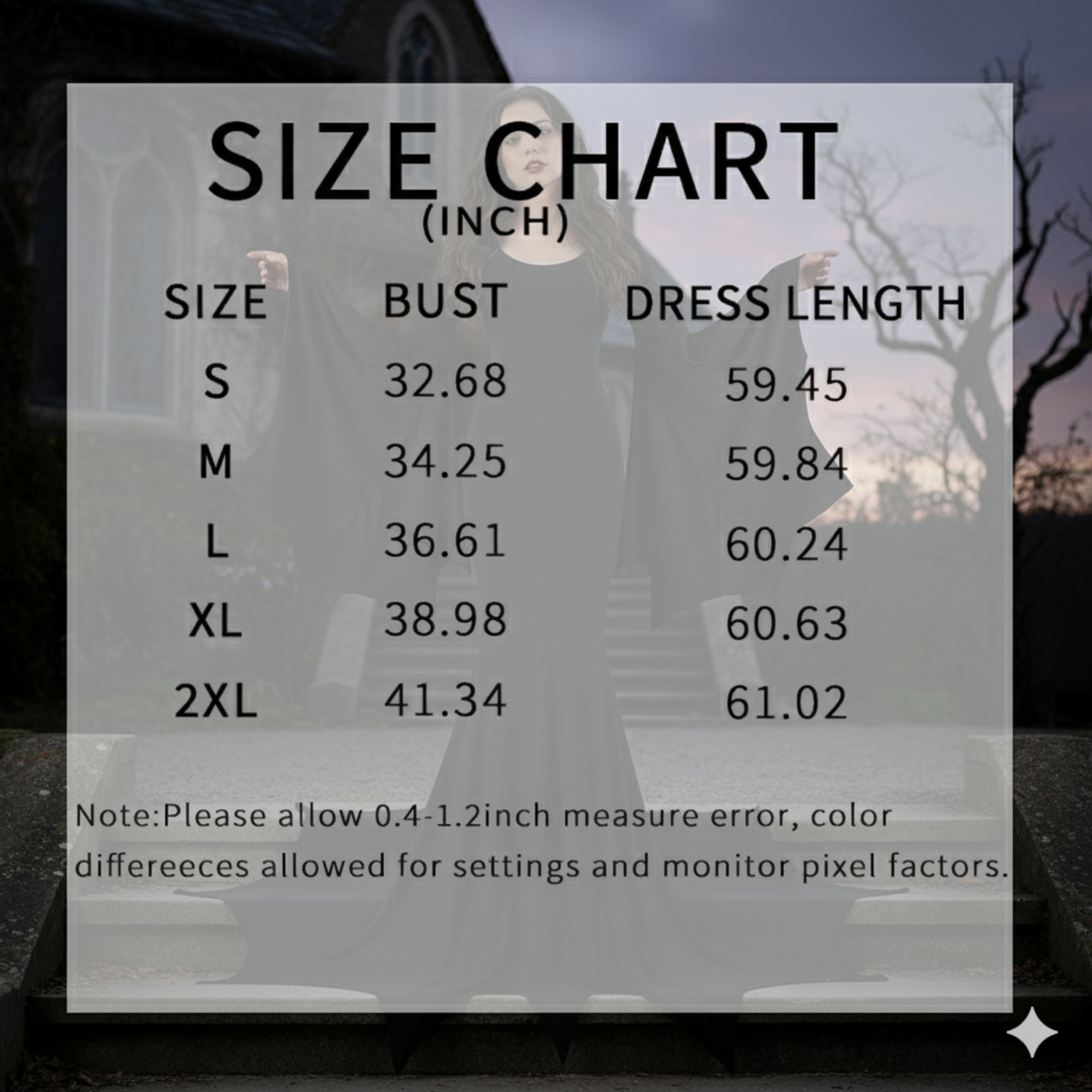 Black Gothic Witch Dress for Women | Bat Sleeve Halloween Cosplay Costume | Vintage Party Outfit